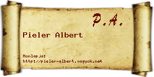 Pieler Albert névjegykártya